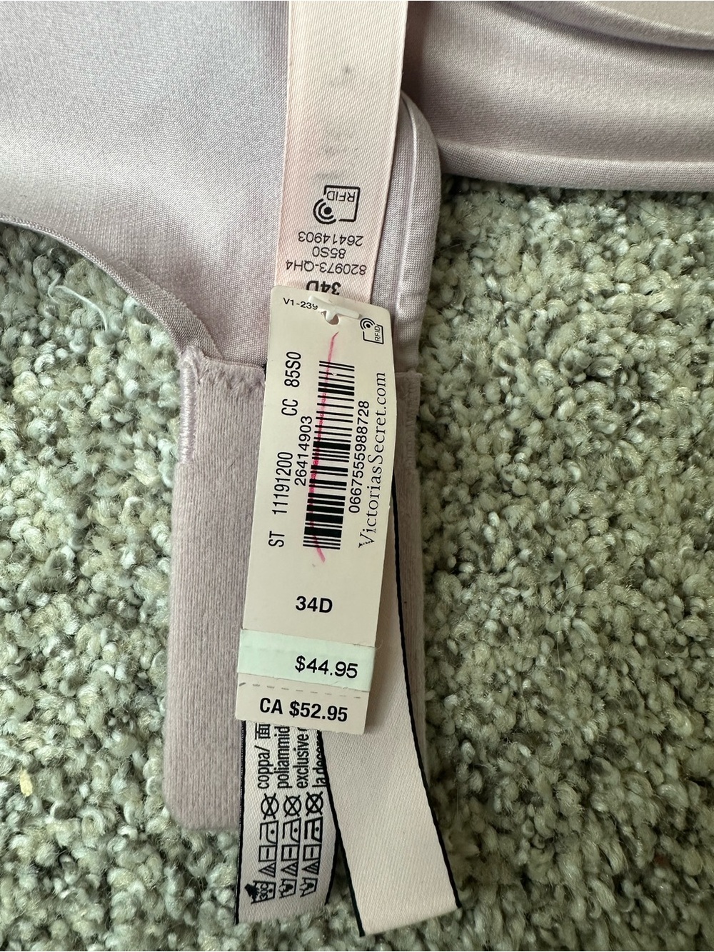NWT Victoria's Secret Mauve Lined Semi Demi Bra - Picture 10 of 10